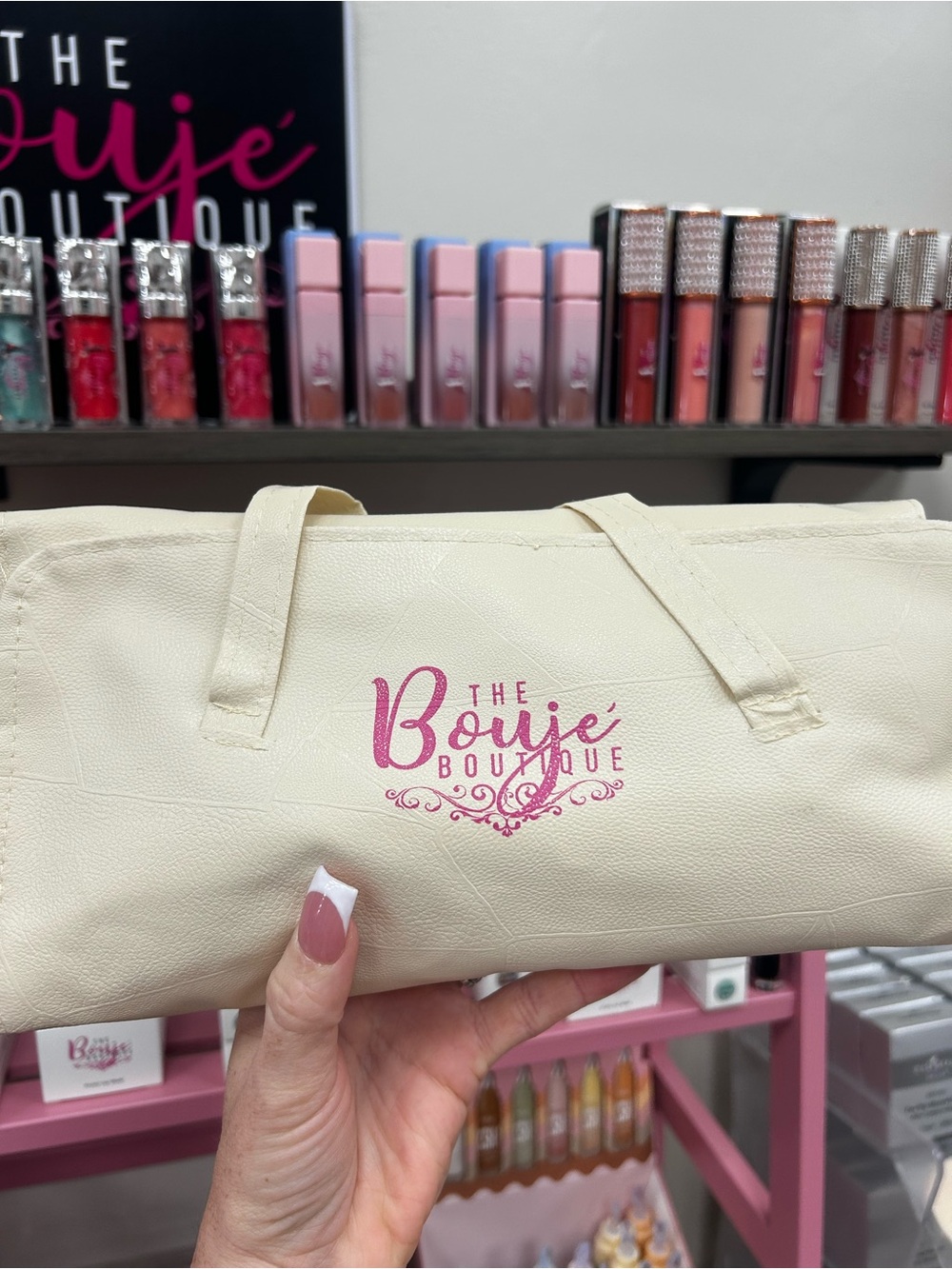 Cream Cosmetic Carry Bag